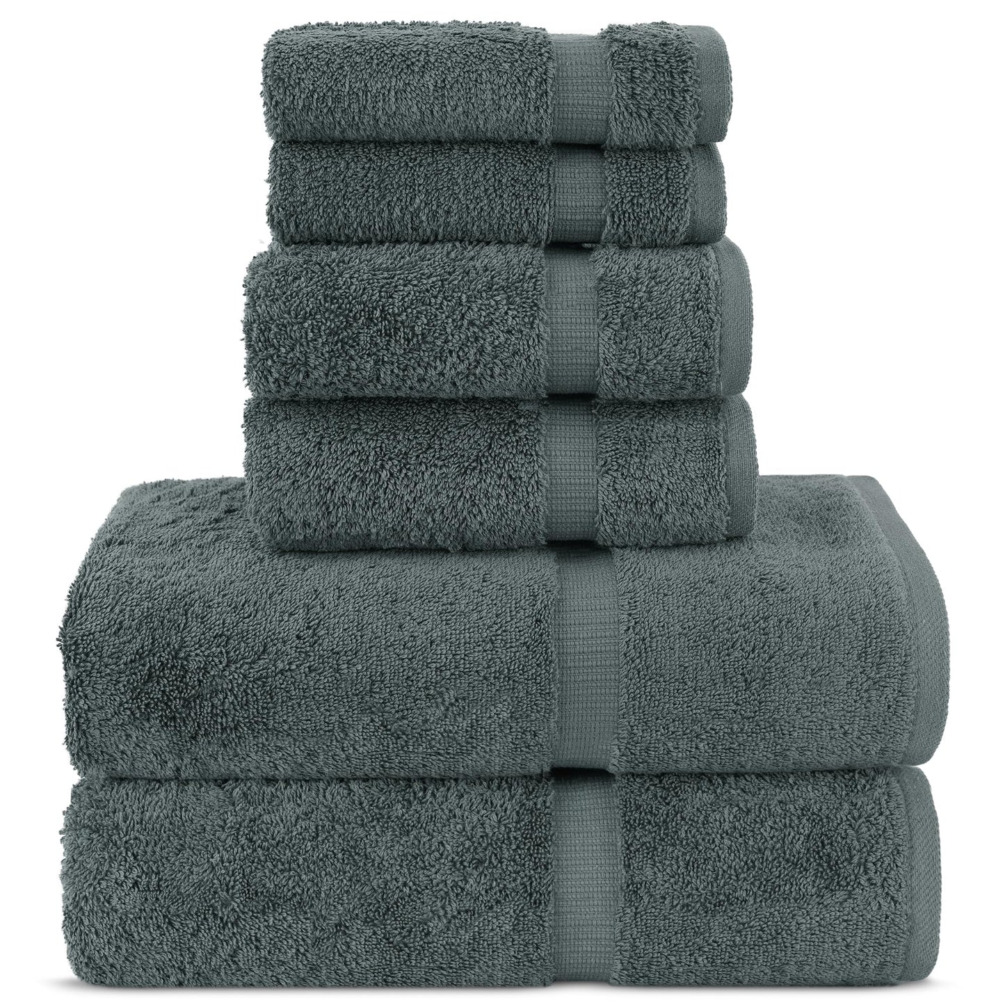 Chakir Turkish Linens | Hotel & Spa Quality 100% Cotton Premium Turkish Towels | Soft & Absorbent (4-Piece Bath Towels, Dark Gray)