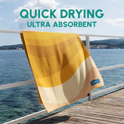 SUN'Y Waffle Microfiber Beach Towel – Sand Free, Quick Dry, Ultra Absorbent, Lightweight & Compact Travel Towel with Carry Bag - Large (63” x 31.5”), Boho