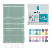 WETCAT Turkish Beach Towel Oversized (38"x71") 100% Turkish Cotton, Made in Turkey - Sand Free, Extra Large, Ultra Soft, Quick Drying, Compact & Lightweight for Travel - Blue