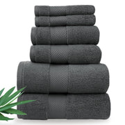 Ultra Soft & Plush Viscose from Bamboo Bath Towels - 700 GSM Luxury Bath Towels - 6 Piece Set - Super Absorbent & Quick Drying (Eucalyptus Green)