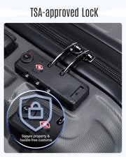 LIGHT FLIGHT Luggage Sets, 3 Piece Durable Suitcase Set with Spinner Wheels, 3 Pcs Hardside Lightweight luggage with TSA Lock, Large Checked Travel Suitcases, 20/24/28 Inch, Gray