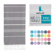 WETCAT Turkish Beach Towel Oversized (38"x71") 100% Turkish Cotton, Made in Turkey - Sand Free, Extra Large, Ultra Soft, Quick Drying, Compact & Lightweight for Travel - Blue