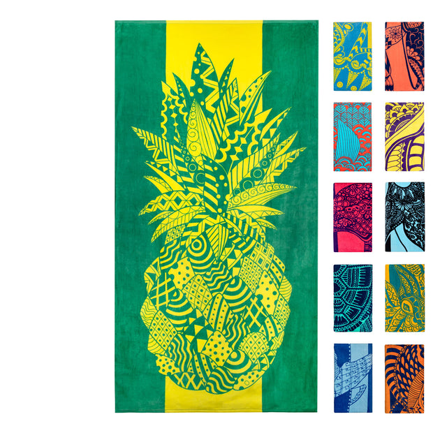 Nova Blue Turtle Beach Towel – Tropical Blue Colors with A Unique Design, Extra Large, XL (34”x 63”) Made from 100% Cotton for Kids & Adults