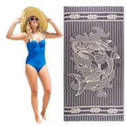 PÜSKÜL - Authentic 100% Turkish Cotton Turkish Beach Towel, Genuine Made in Turkey Quality - Soft, Quick Dry, Sand Free, Light Like Cloud, Oversize 36x70 Peshtemal Towels (Pack of 1, Arat Orange)