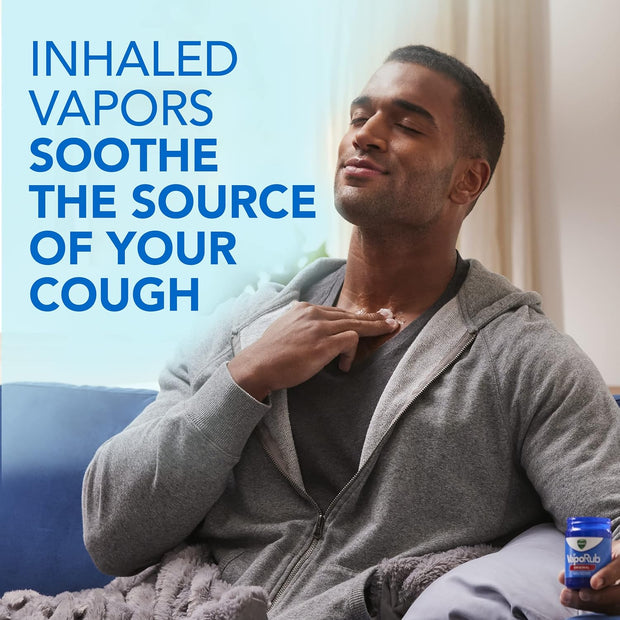 Vicks VapoRub, Original, Cough Suppressant, Topical Chest Rub & Analgesic Ointment, Medicated Vicks Vapors, Relief from Cough Due to Cold, Aches & Pains, 1.76oz each (pack of 3)