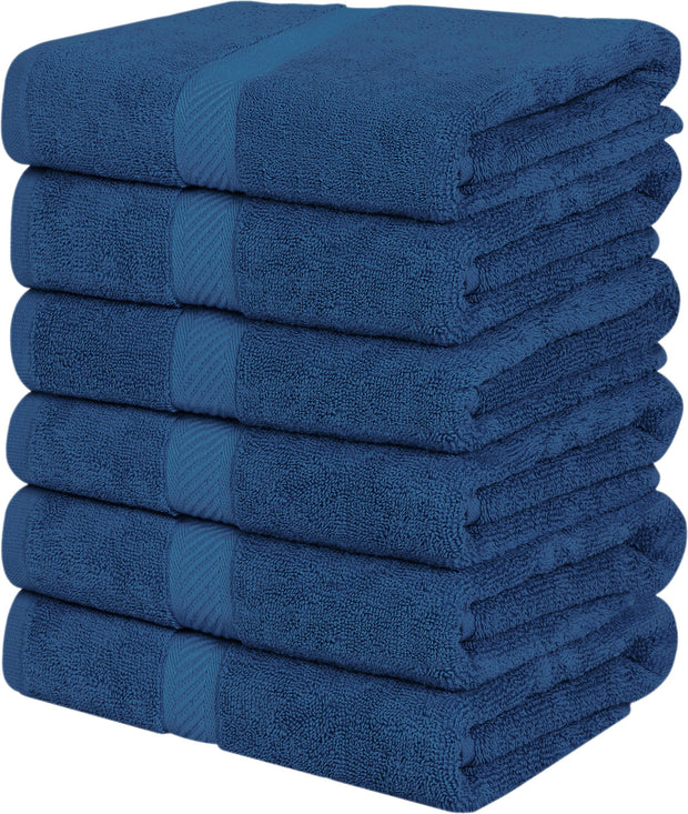Utopia Towels 6 Pack Small Bath Towel Set, 22 by 44 Inches, 500 GSM 100% Ring Spun Cotton, Lightweight and Highly Absorbent Quick Drying Premium Towels for Hotel, Spa and Bathroom, White
