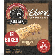 Kodiak Cakes Chewy Granola Snack Bars, S'mores, High Protein, 100% Whole Grains, 12 boxes with 5 bars each (60 bars total)