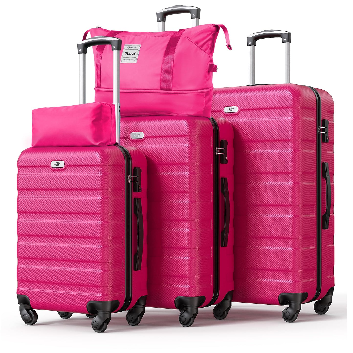 Suitour Luggage 3 Piece Sets Hard Shell Luggage Set with Spinner Wheels, TSA Lock, 20 24 28 inch Travel Suitcase Sets, Cerulean Blue