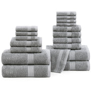 Lane Linen 100% Cotton Luxury Bath Towel Set - 18 Pieces - Ring Spun, Ultra Soft, Quick Dry & Extra Absorbent - 4 Bath, 8 Washcloths, 6 Bathroom Hand Towels - Machine Wash in Cold Water - Living Coral