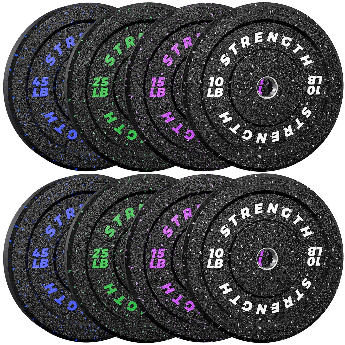 2-Inch Bumper Plates, Barbell Rubber Olympic Weight Plates Set for Home Gym Strength Training, 20-260lbs, Multiple Options