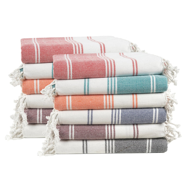 LANE LINEN 6 Pack Oversized Pre-Washed Lightweight Quick Dry Coral Beach Towels - 39"x71"