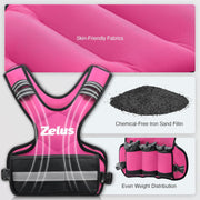ZELUS Weighted Vest for Men and Women | 4-10lb/11-20lb/20-32lb Vest with 6 Ironsand Weights for Home Workouts | Adjustable Body Weight Vest Exercise Set for Cardio and Strength Training