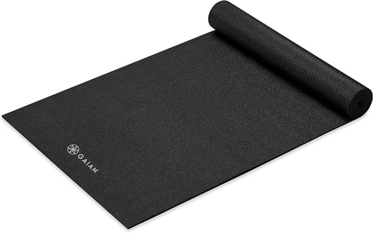Gaiam Yoga Mat - Premium 5mm Solid Thick Non Slip Exercise & Fitness Mat for All Types of Yoga, Pilates & Floor Workouts (68" x 24" x 5mm)