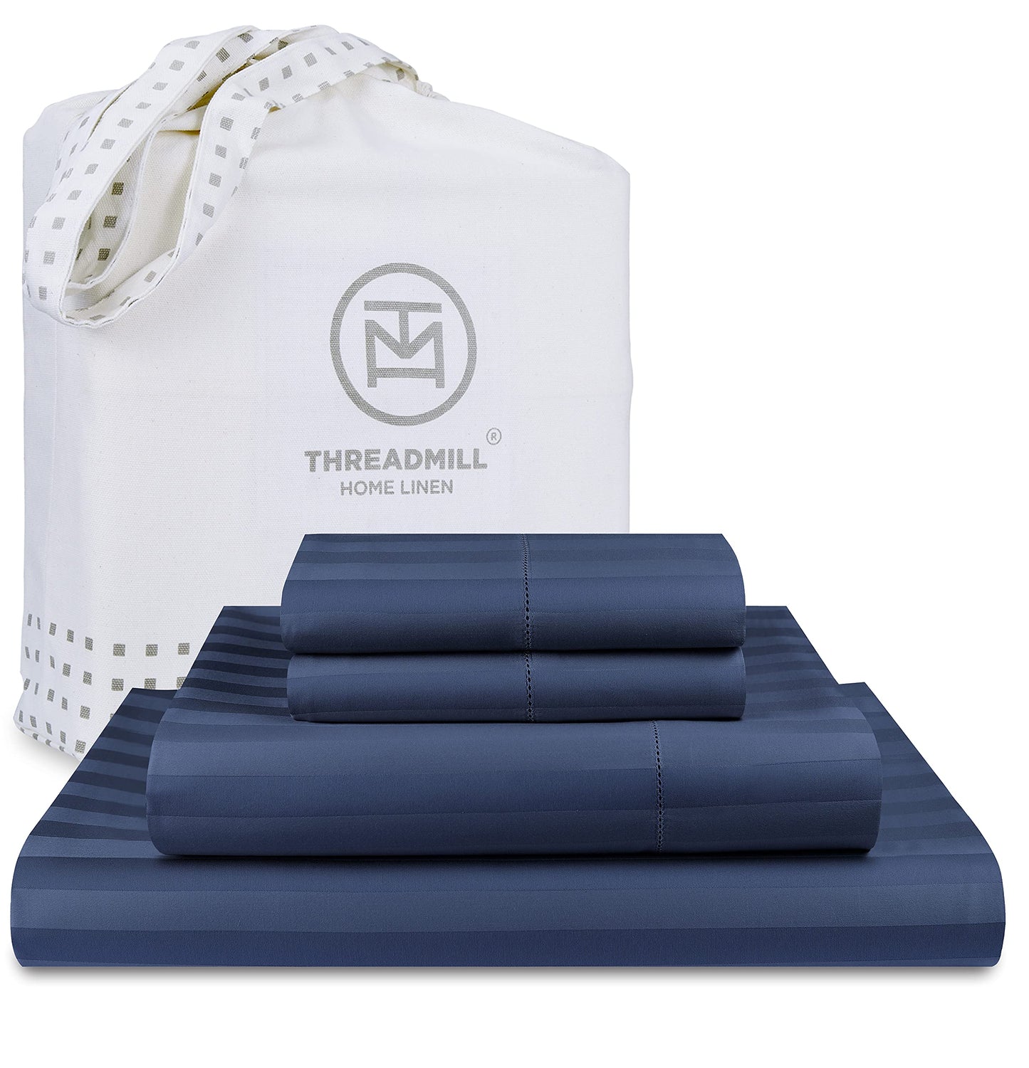 Threadmill 5-Star Hotel 500 Thread Count Best Bed Sheets, 100% Cotton Sheets Set for Queen Bed, Smoother Than Egyptian Cotton Claims, 4 Pc Set with Deep Pockets (Dark Grey)