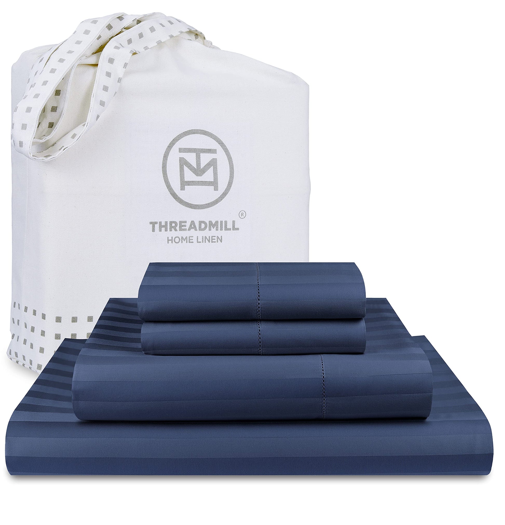 Threadmill 5-Star Hotel 500 Thread Count Best Bed Sheets, 100% Cotton Sheets Set for Queen Bed, Smoother Than Egyptian Cotton Claims, 4 Pc Set with Deep Pockets (Dark Grey)