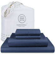 Threadmill 5-Star Hotel 500 Thread Count Best Bed Sheets, 100% Cotton Sheets Set for Queen Bed, Smoother Than Egyptian Cotton Claims, 4 Pc Set with Deep Pockets (Dark Grey)