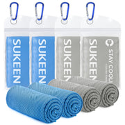 Sukeen 4 Pack Cooling Towel (40"x12"), Soft Breathable Chilly Microfiber Towel for Yoga, Sport, Running, Gym, Workout & More Activities