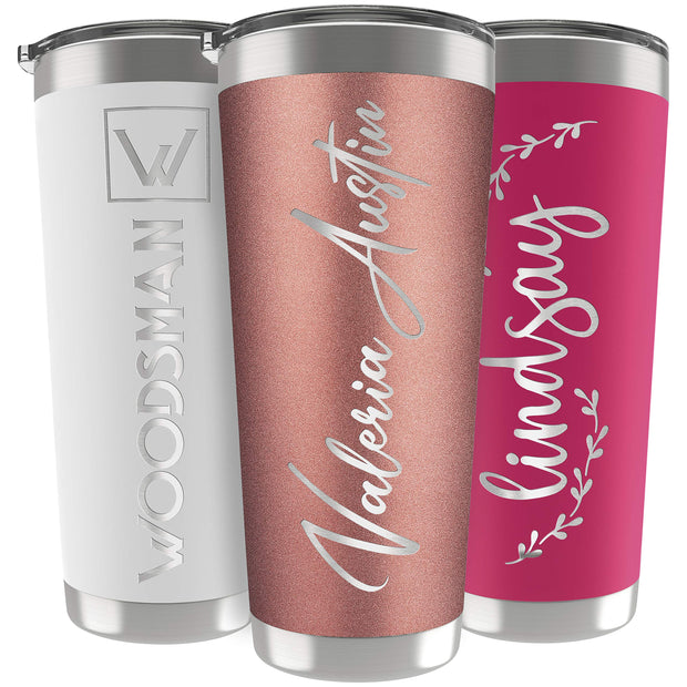 Personalized Gifts For Men - 20 Oz. Custom Tumblers w/Lid, Black - Insulated Travel Coffee Mugs - Optional Straw Set, Stainless Steel Double Wall Coffee Tumbler, Personalized Cups
