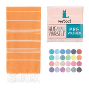 WETCAT Turkish Beach Towel Oversized (38"x71") 100% Turkish Cotton, Made in Turkey - Sand Free, Extra Large, Ultra Soft, Quick Drying, Compact & Lightweight for Travel - Blue