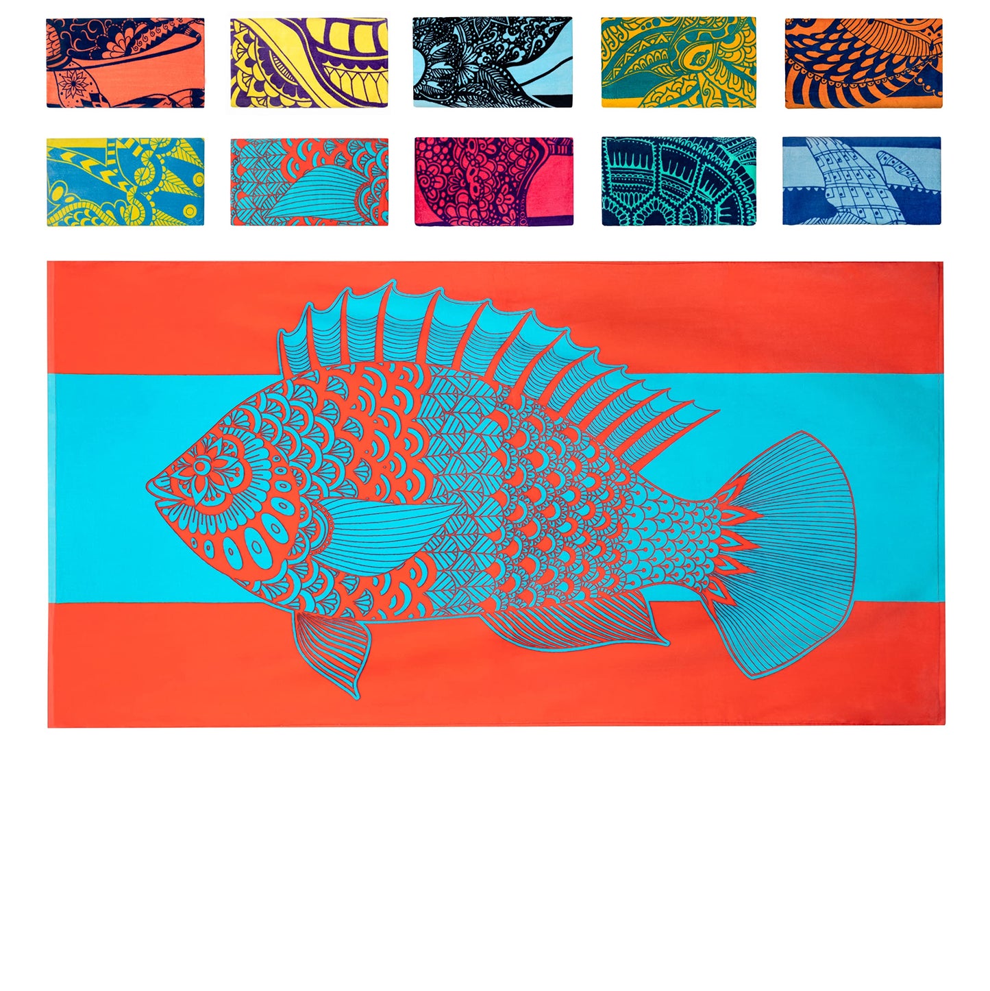 Nova Blue Turtle Beach Towel – Tropical Blue Colors with A Unique Design, Extra Large, XL (34”x 63”) Made from 100% Cotton for Kids & Adults