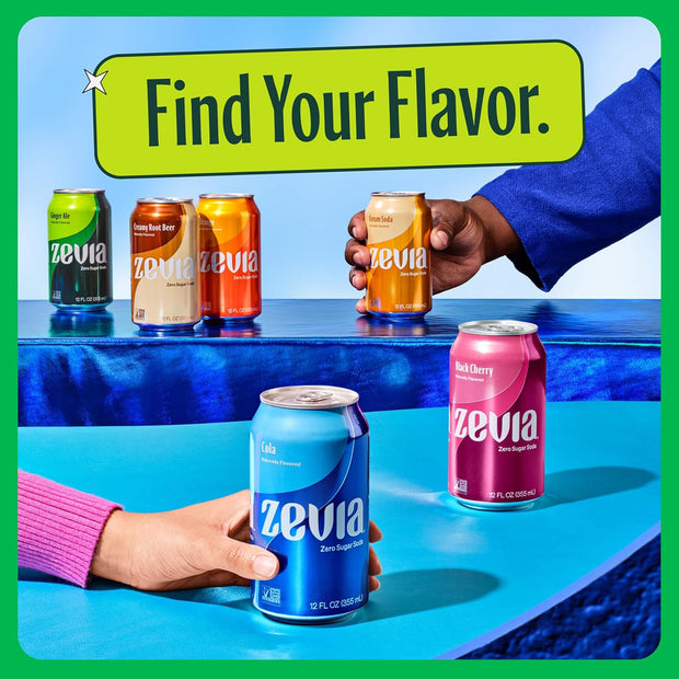 Zevia Zero Calorie Soda, Nostalgic Variety Pack, 12 Fl Oz (Pack of 20)