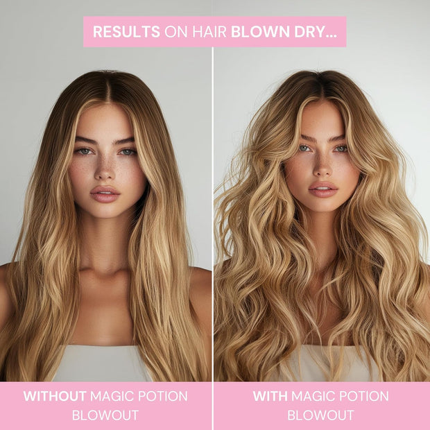 SIMPLY SMOOTH Magic Potion Blowout Serum – Keratin-Infused, Heat-Activated Styling Serum for Frizz-Free, Bouncy Blowouts | Adds Volume, Shine, and 450°F Heat Protection (1.69 oz)