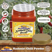 Rani Kashmiri Chilli Powder (Deggi Mirch, Low Heat) Ground Indian Spice 16oz (1lb) 454g PET Jar ~ All Natural | Salt-Free | Vegan | Kosher | Gluten Friendly