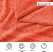 LANE LINEN 100% Cotton Zero Twist, Bath Towels (28"x54") - 4 Pieces - Large Towels for Bathroom - Quick Drying, Soft & Absorbent Large Shower Towel Set - Used in Gym, Hotel, Spa, Home - Living Coral