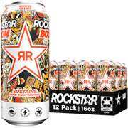 Rockstar, Boom Energy Drink with Caffeine and Taurine Packaging May Vary, Whipped Strawberry, 16 Fl Oz (Pack of 12)