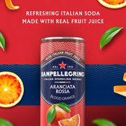 Sanpellegrino Italian Sparkling Drink Aranciata Rossa, Sparkling Orange and Blood Orange Beverage, 11.15 Fl Oz Can