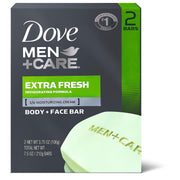 Dove men plus care extra fresh body and face bath bar - 2 ea