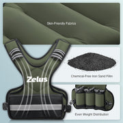 ZELUS Weighted Vest for Men and Women | 4-10lb/11-20lb/20-32lb Vest with 6 Ironsand Weights for Home Workouts | Adjustable Body Weight Vest Exercise Set for Cardio and Strength Training