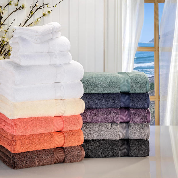 Superior Zero Twist 100% Cotton Bathroom Towels, Super Soft, Fluffy, and Absorbent, Premium Quality 6 Piece Towel Set with 2 Washcloths, 2 Hand Towels, and 2 Bath Towels, Coral