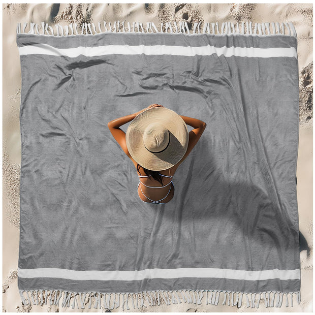 Oversized Turkish Beach Towel Blanket XXL Cotton Sandproof Towels Boho Woven Extra Large Big Sand Free Giant Throw Thick Blankets Huge Quilt XL Picnic Camping Necessities Cloud For Adult Gifts Beige