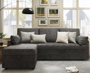 VanAcc Sleeper Sofa, Sofa Bed- 2 in 1 Pull Out Couch Bed with Storage Chaise, Sleeper Couch for Living Room, Grey Linen