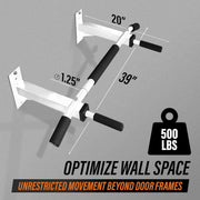 Yes4All Pull Up Bar Wall Mounted - Multifunctional Wall Mounted Pull Up Bar for Home Gym Workout Strength Training Equipment