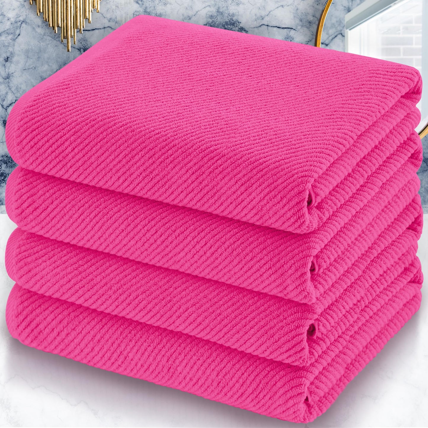 VOOVA & MOVAS Burgundy Towel Set - 100% Cotton | Lightweight | Soft | Quick Dry, 6 Piece Towel Set,2 Large Bath 30"x56", 2 Hand 18"x28", 2 Washcloths 13"x13", Towels Gift Set, Red Towels