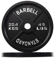 Olympic Cast Iron Plate for Strength Training and Weightlifting, Pairs, Sets or Set with Barbell, Multiple Sizes