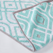 Modern Threads Oxford 6-Piece 100% Cotton Towel Set – Yarn Dyed Jacquard & Solid – Includes 2 Bath Towels, 2 Hand Towels, 2 Washcloths – Absorbent, Quick Dry, Soft & Durable – Aqua