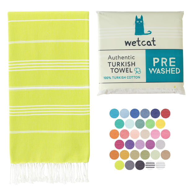 WETCAT Turkish Beach Towel Oversized (38"x71") 100% Turkish Cotton, Made in Turkey - Sand Free, Extra Large, Ultra Soft, Quick Drying, Compact & Lightweight for Travel - Blue