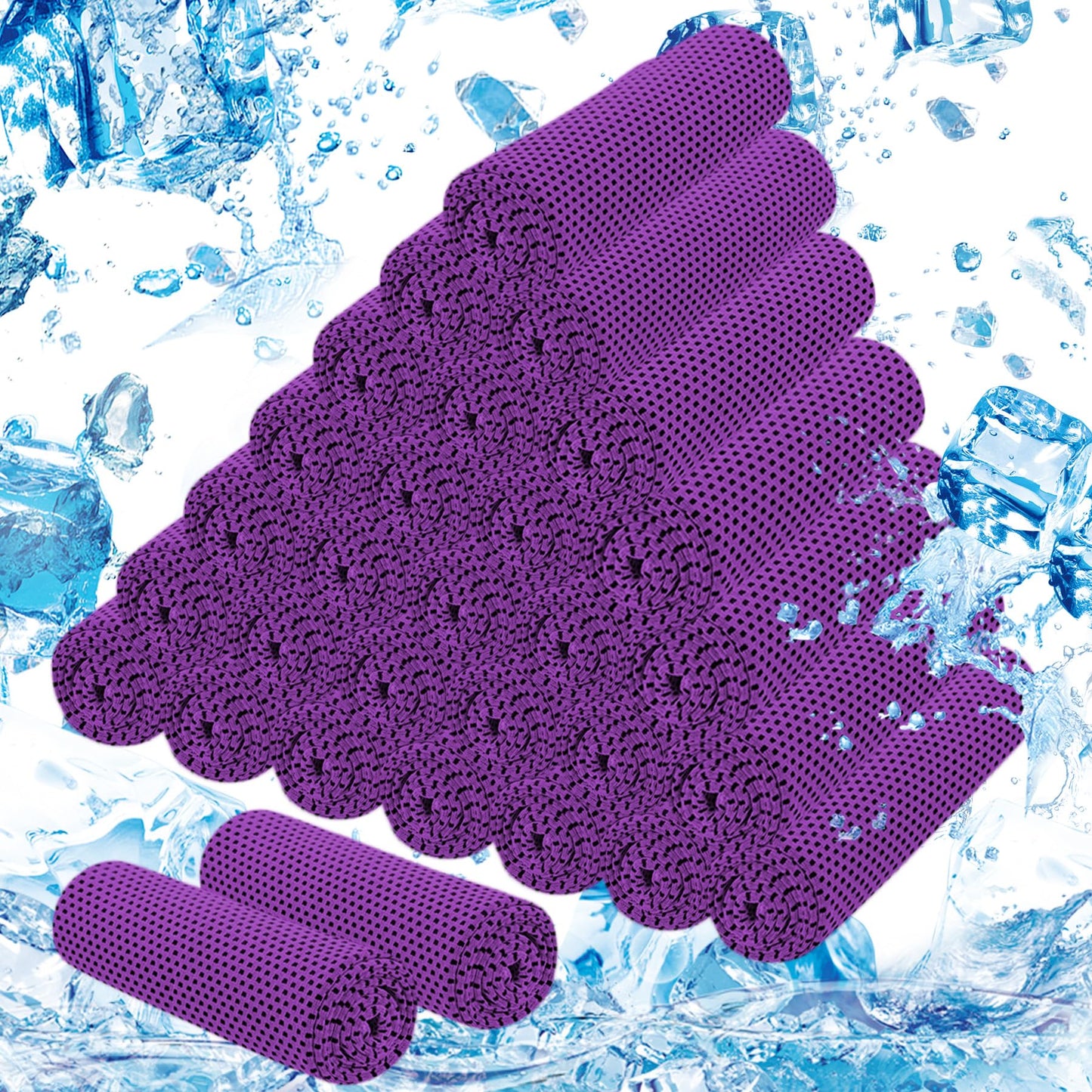 30Pack Cooling Towels for Neck and Face (40"x12"), Ice Microfiber Cooling Towels Bulk for Workout Chill Sweat Towels Cooling Neck Wraps for Gym Yoga Golf Running Sport