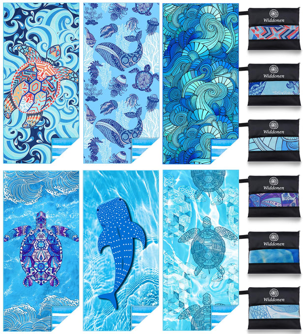 Microfiber Thin Lightweight Beach Towel Sand Free Quick Dry Absorbent Compact Towels for Swimming Pool Camping Beach Accessories Large Easy Pack Travel Things for Vacation Essentials Adult Gift