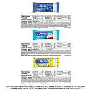 LUNA Bar - Variety Pack - 6 Flavors - Snack Bars - Non-GMO - Gluten-Free Protein Bars - Made with Organic Oats (12 Pack)