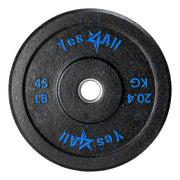 Yes4All 2" Bumper Plate, 10-190 LB Olympic Rubber Weight Plate with Steel Hub for WeightLifting, Strength Training, Home Gym, Less Impact, Absorb Bounce & Shock, Multiple Options