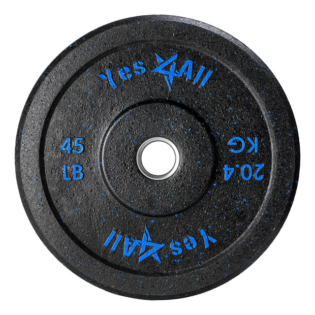 Yes4All 2" Bumper Plate, 10-190 LB Olympic Rubber Weight Plate with Steel Hub for WeightLifting, Strength Training, Home Gym, Less Impact, Absorb Bounce & Shock, Multiple Options