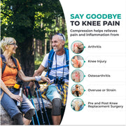 Modvel Compression Knee Brace for Women & Men, 2-Pack Knee Brace for Running Knee Pain, Knee Support Compression Sleeve, Workout Sports Knee Braces for Meniscus Tear, ACL & Arthritis Pain Relief