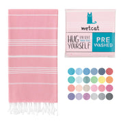 WETCAT Turkish Beach Towel Oversized (38"x71") 100% Turkish Cotton, Made in Turkey - Sand Free, Extra Large, Ultra Soft, Quick Drying, Compact & Lightweight for Travel - Blue