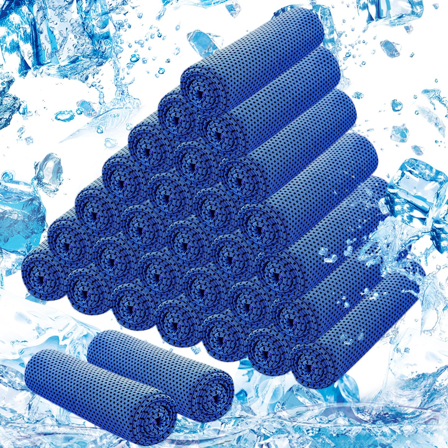 30Pack Cooling Towels for Neck and Face (40"x12"), Ice Microfiber Cooling Towels Bulk for Workout Chill Sweat Towels Cooling Neck Wraps for Gym Yoga Golf Running Sport