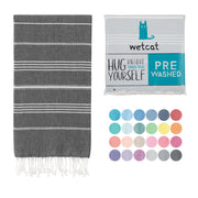 WETCAT Turkish Beach Towel Oversized (38"x71") 100% Turkish Cotton, Made in Turkey - Sand Free, Extra Large, Ultra Soft, Quick Drying, Compact & Lightweight for Travel - Blue