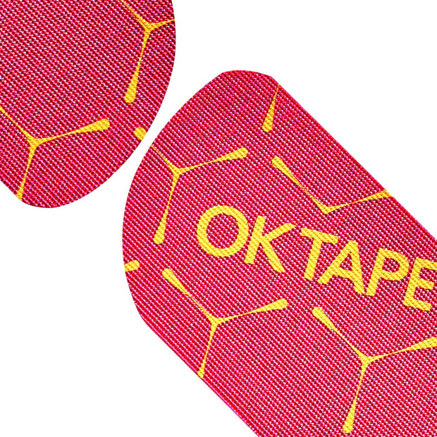 OK TAPE Synthetic Kinesiology Tape Precut Strips, Waterproof Kinesiology Athletic Tape for Joint & Muscle Support, Reflective and Durable Tape, 2in×16.4ft Roll 20PCS | Beige